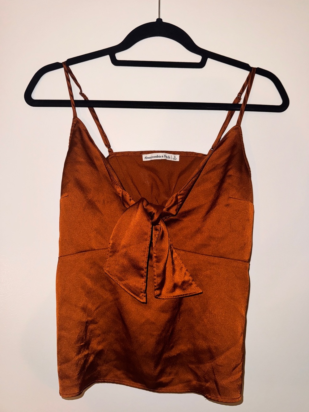 Abercrombie & Fitch Copper Satin Tie-Front Cami